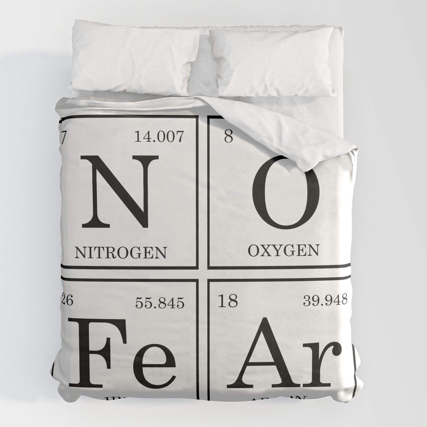 No Fear Elements Periodic Table Duvet, Periodic Table Duvet Cover