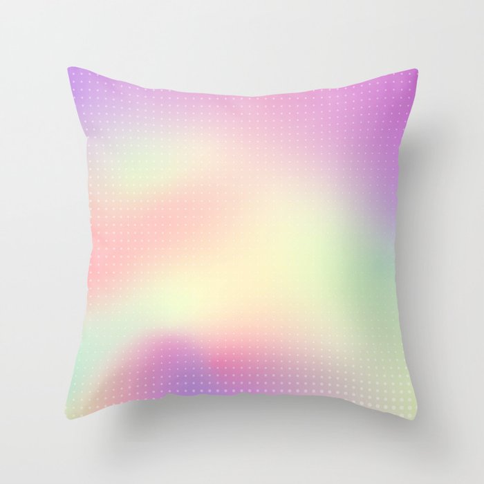 Soft Pastel Holographic Glowing Halftone Pattern Throw Pillow