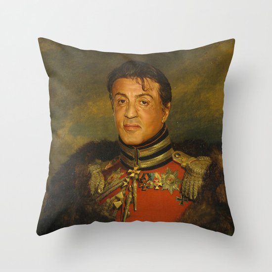 Sylvester Stallone - replaceface Throw Pillow