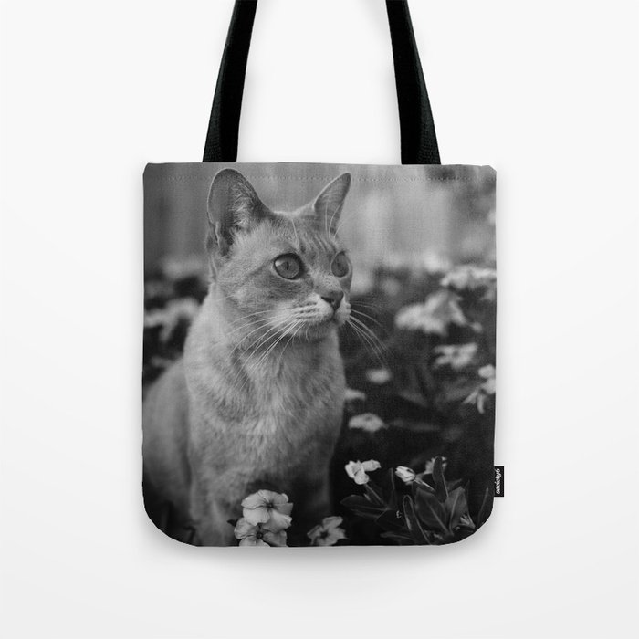 cats and flowers Tote Bag