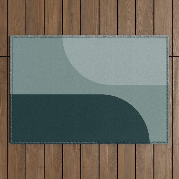 Modern Minimal Arch Abstract X Outdoor Rug