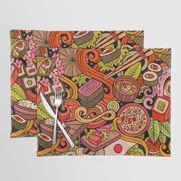 Traditional Art Japanese Food Pattern Placemat