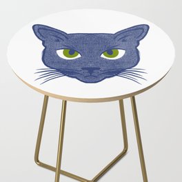 Retro Modern Periwinkle Cat White Side Table