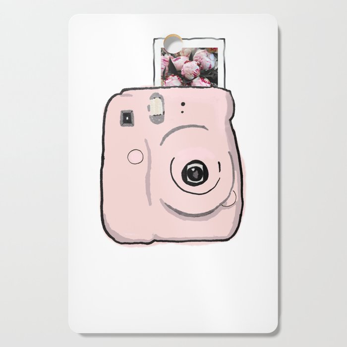 Pink Instax Camera with Photo Cutting Board
