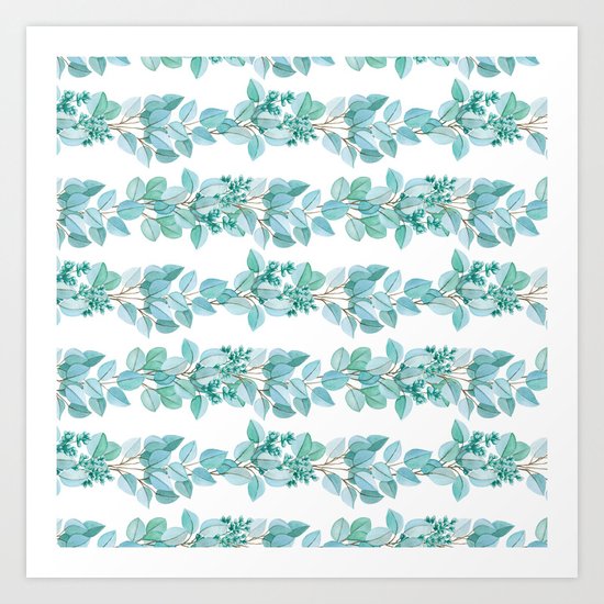 Eucalyptus Stripes Art Print