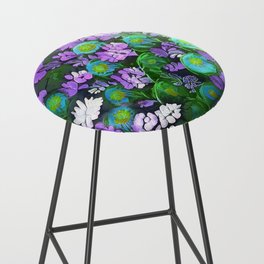 Wisteria and Morning Glories  Bar Stool