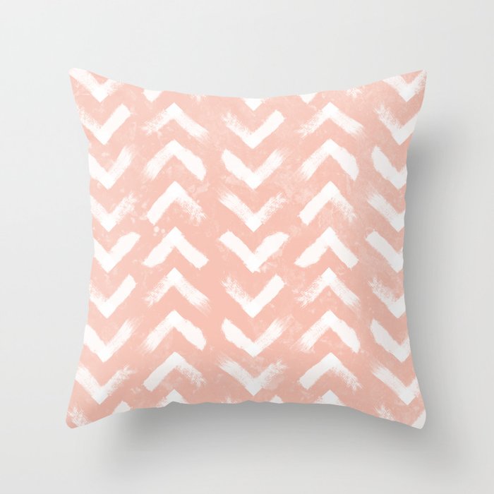 Paintbrush Arrow Pattern Blush Pink Throw Pillow