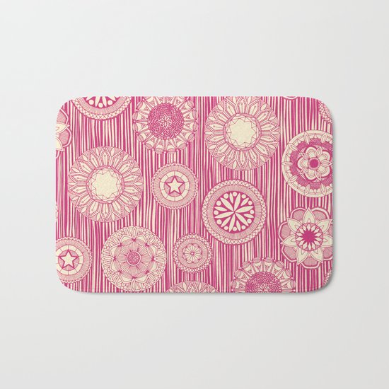 mandala cirque spot pink cream Bath Mat