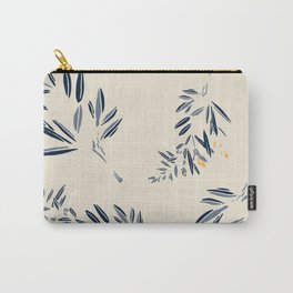 Oriental loose leaves offwhite and blue Carry-All Pouch