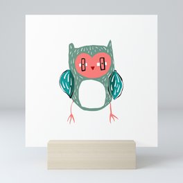 Owl illustration Mini Art Print
