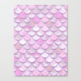 Baby Mermaid Scales Rose Pink Canvas Print