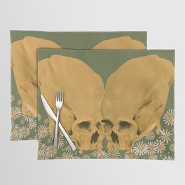 Lovers on a meadow  Placemat | Skeleton, Surreal, Boho, Botanical, Lovers, Outdoors, Anatomy, Aesthetic, Cottagecore, Daisy 