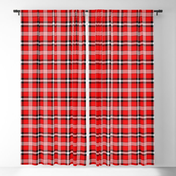 Classic Red And Black Tartan Plaid Pattern  Blackout Curtain