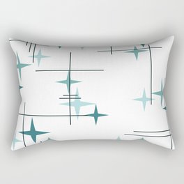 Mid Century Modern Stars (Teal) Rectangular Pillow