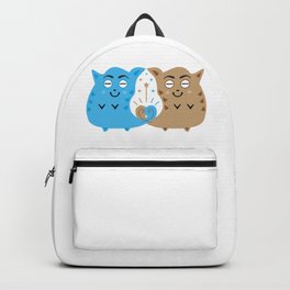 Two sweet cats in love #society6 #decor #buyart #artprint Backpack | Valentine, Kitty, Couple, Drawing, Art, Love, Two, Design, Heart, Sweet 