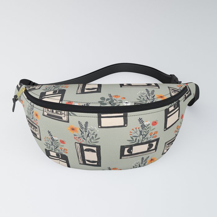Fun retro VHS, Floppy and Cassette Pattern Fanny Pack