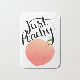 JUST PEACHY Bath Mat | Procreate, Peach, Peachy, Fruit, Green, Typography, Thatslife, Graphicdesign, Just, Digital 