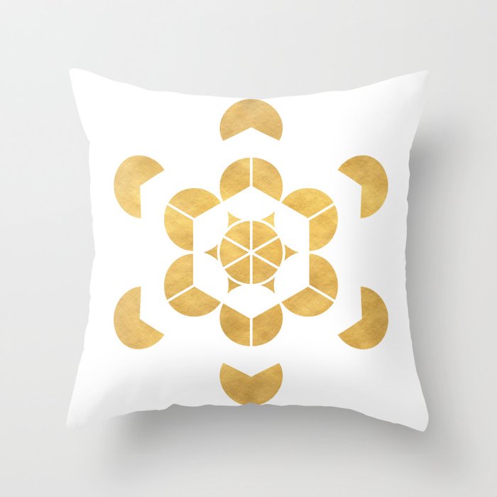 HEXAHEDRON CUBE sacred geometry Throw Pillow