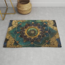 Sanctuary of Stars: Cradled in the Arms of the Cosmos Modern Mandala Art Rug