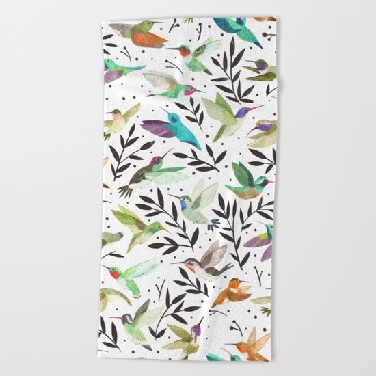 Hummingbirds of North America Field Guide Beach Towel