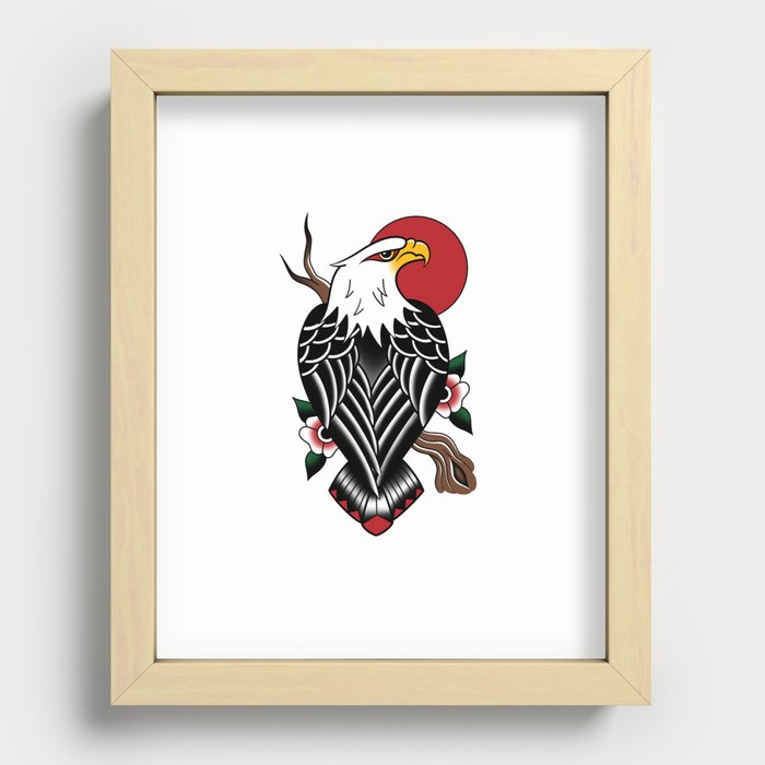 Perched Eagle Recessed Framed Print