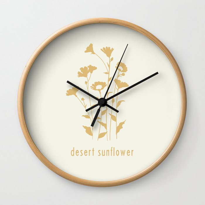 Desert Sunflower light green Wall Clock