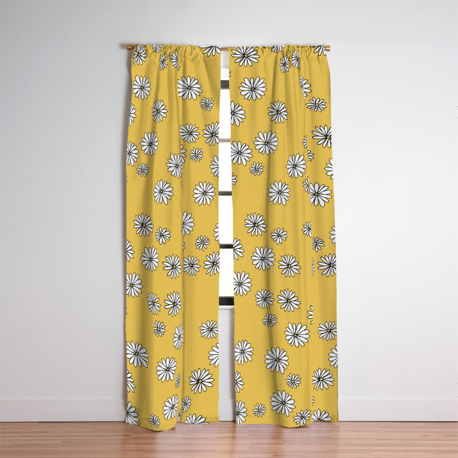 Romantic Daisy Garden Sweet Girls Baby Nursery Pattern Ochre