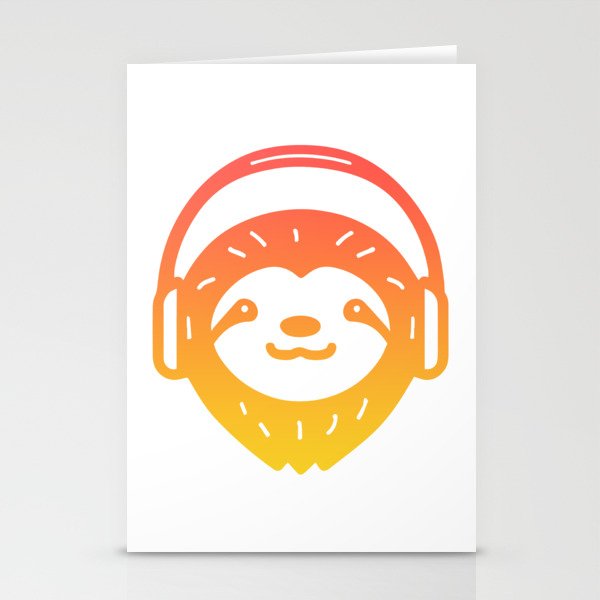 DJ Sloth Stationery Cards