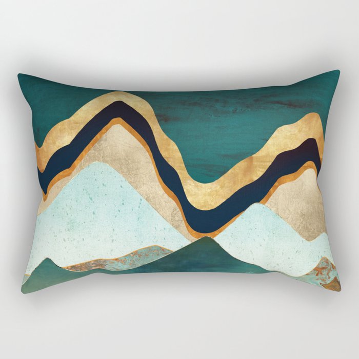 Velvet Copper Mountains Rectangular Pillow