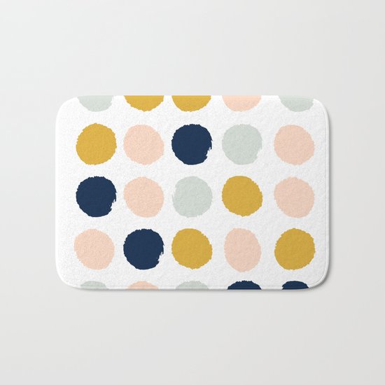 Dot minimal trendy color palette gold silver metallic minimal home decor Bath Mat