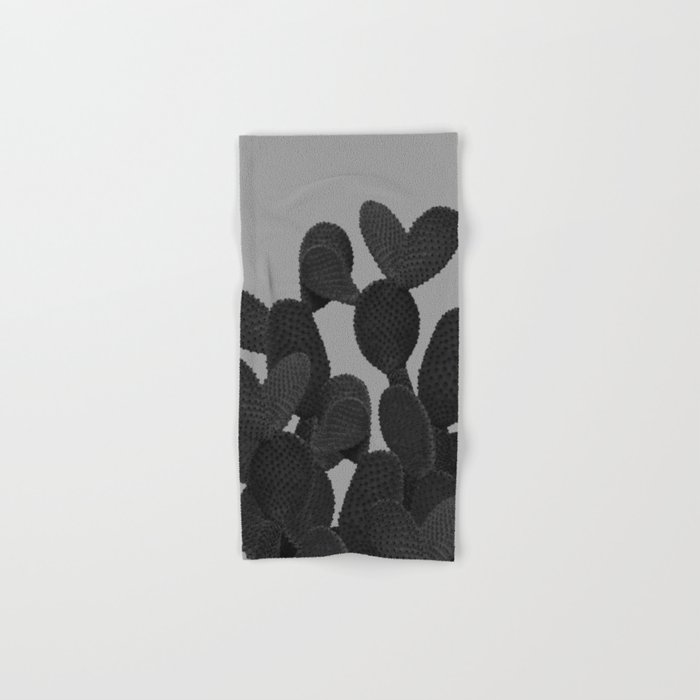 Gray Black Cactus #1 #succulent #decor #art #society6 Hand & Bath Towel