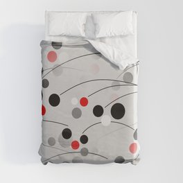Winterberry - Abstract - Black, Gray, Red, White Duvet Cover