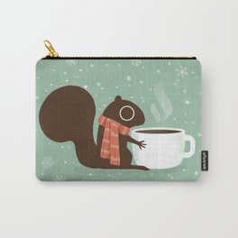 Cute Squirrel Coffee Lover Winter Holiday Carry-All Pouch