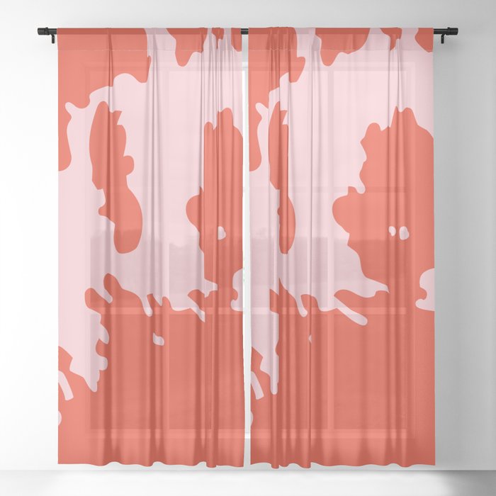 Bold Pink + Red Animal Print Spots Sheer Curtain