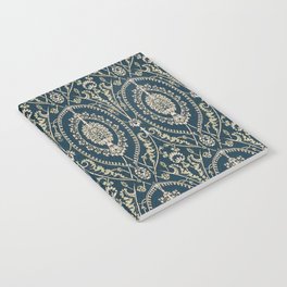 Vintage Christmas Blue and Gold pattern  Notebook