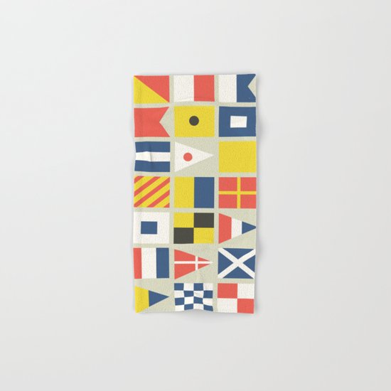 Geometric Nautical flag and pennant Hand & Bath Towel