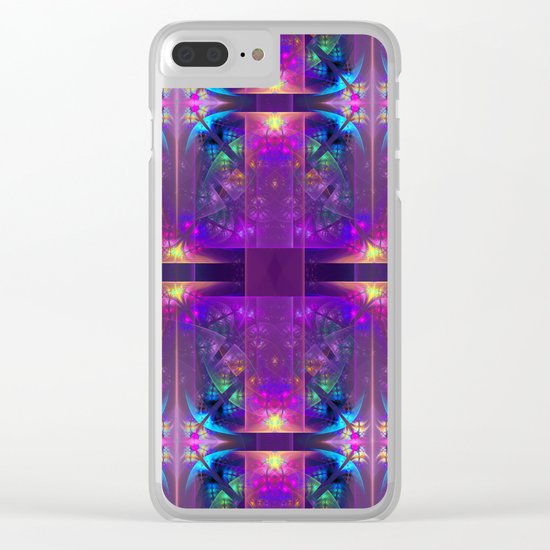 Colourful magic, fractal pattern abstract Clear iPhone Case