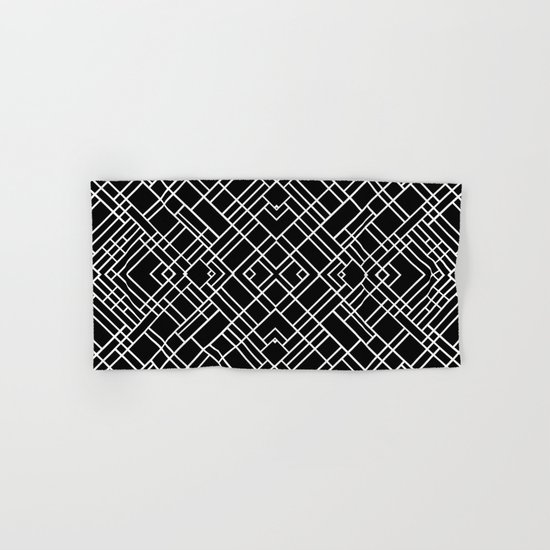 Map Outline 45 R Black Hand & Bath Towel