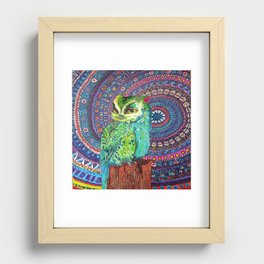 Ocean Owl of Swirls Recessed Framed Print