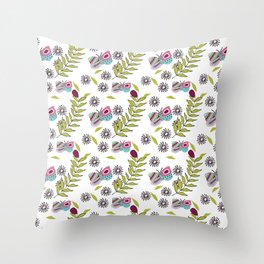 Butterflies and leaves Throw Pillow