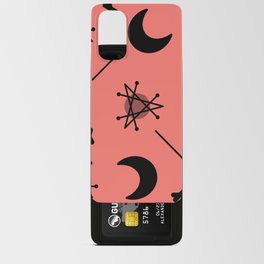 Moons & Stars Atomic Era Abstract Salmon Pink Android Card Case