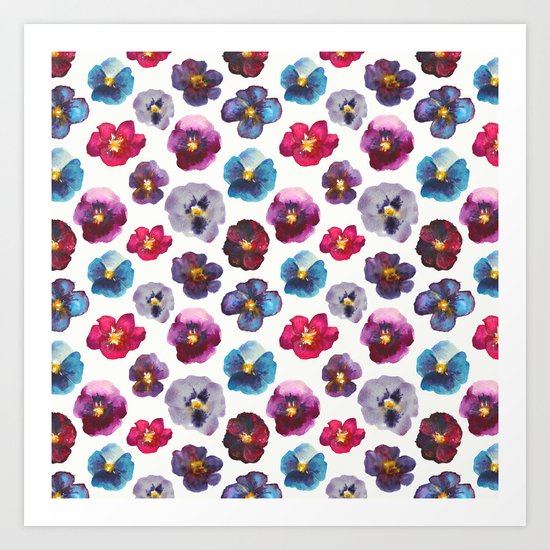 Watercolor violets Art Print