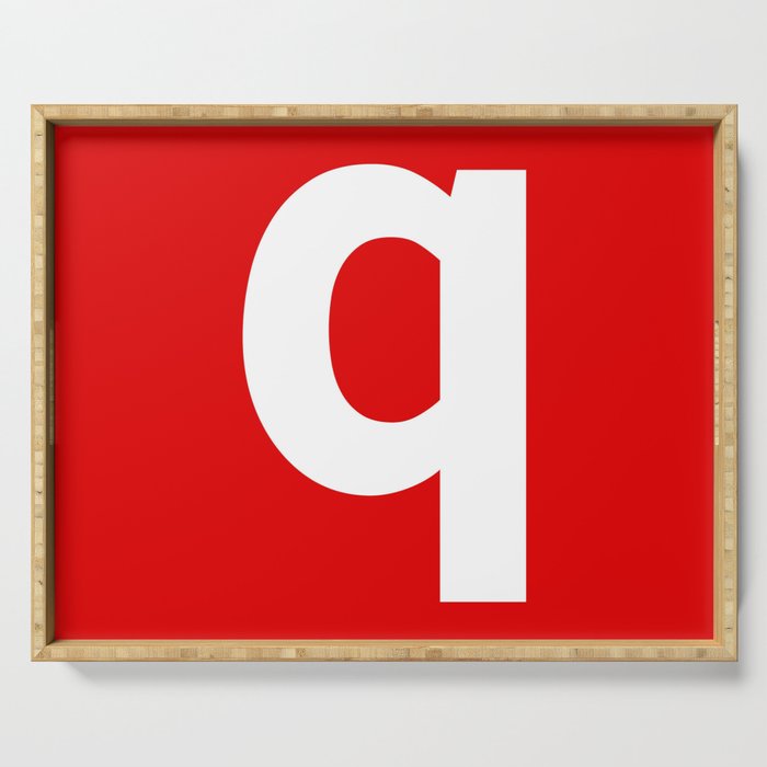 letter Q (White & Red) Serving Tray