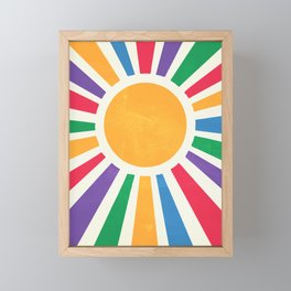 Retro Sunrise 2: 80s Rainbow Edition Framed Mini Art Print