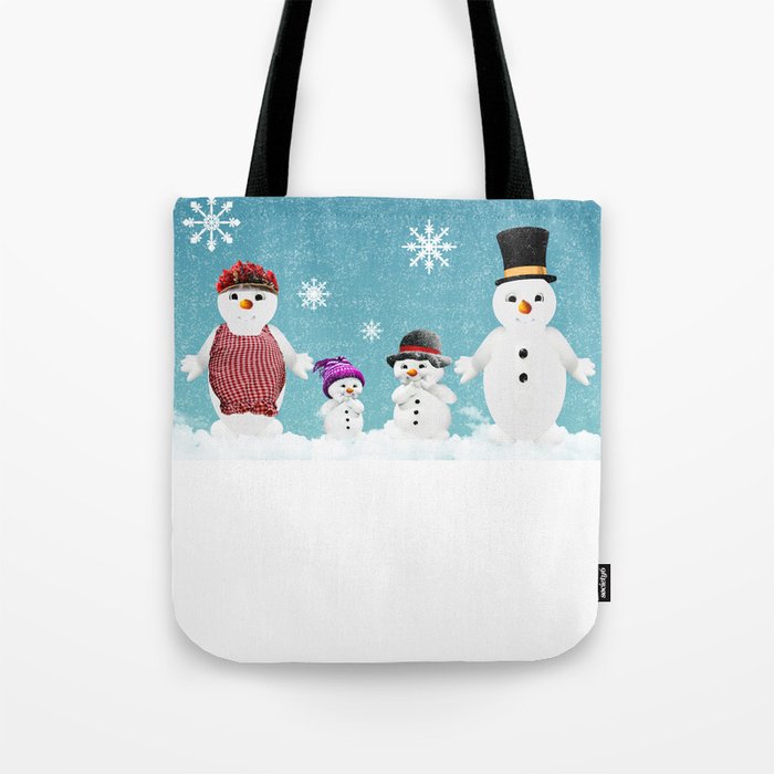 Christmas Snow Family Tote Bag