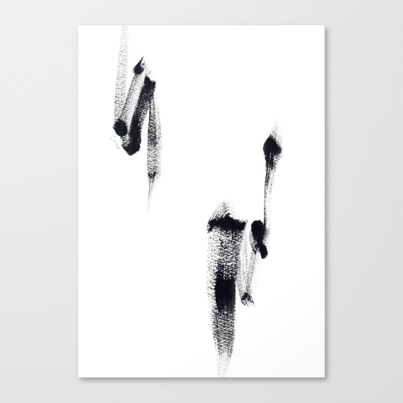 Black And White Abstract Minimalist Modern Art Live Your Color No 13 Canvas Print By Lennaarty Society6