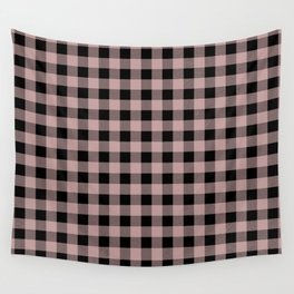 Plaid (dusty rose pink/black) Wall Tapestry