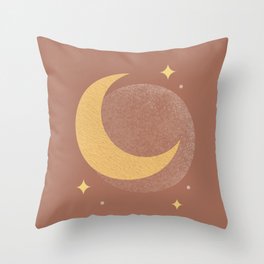 Moon Sparkle Gold - Celestial Throw Pillow