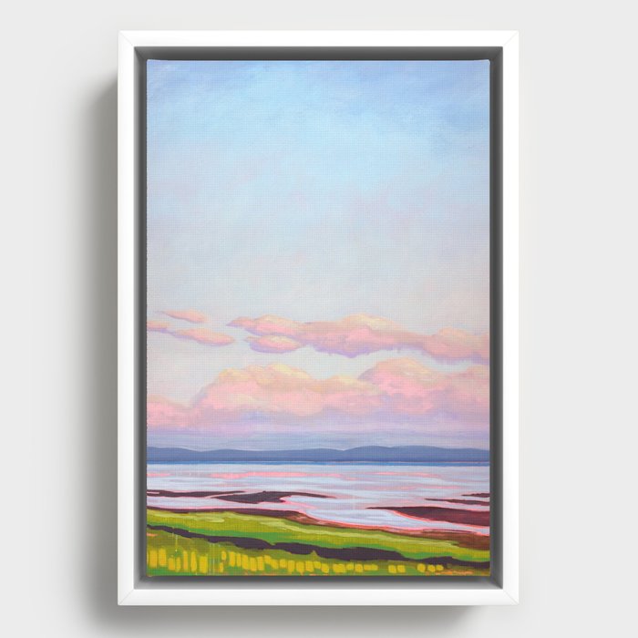 Peaceful Evening Water Scene Framed Canvas