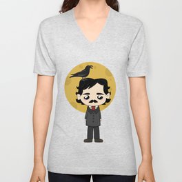 Cute Edgar Allan Poe V Neck T Shirt